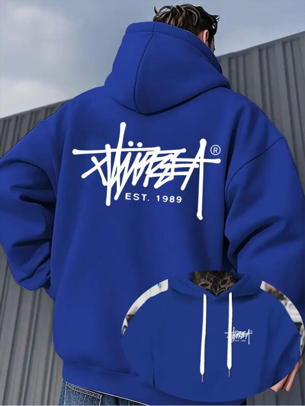 męskie ubrania na wiosnę i jesień, modne bluzy z kapturem w stylu streetwear z kreatywnym nadrukiem liter, męskie bluzy z kapturem