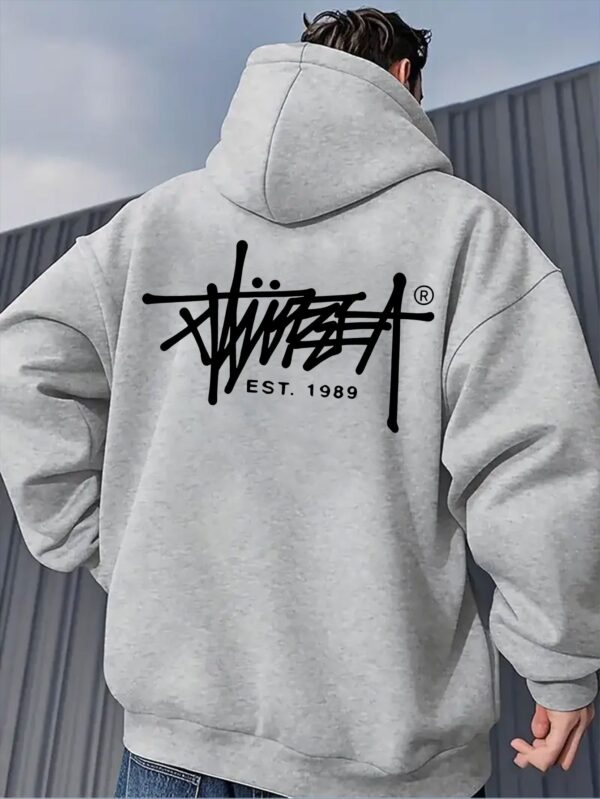 męskie ubrania na wiosnę i jesień, modne bluzy z kapturem w stylu streetwear z kreatywnym nadrukiem liter, męskie bluzy z kapturem